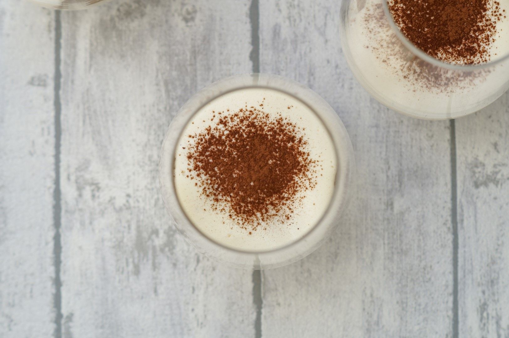 Tiramisu in einem Glas von oben